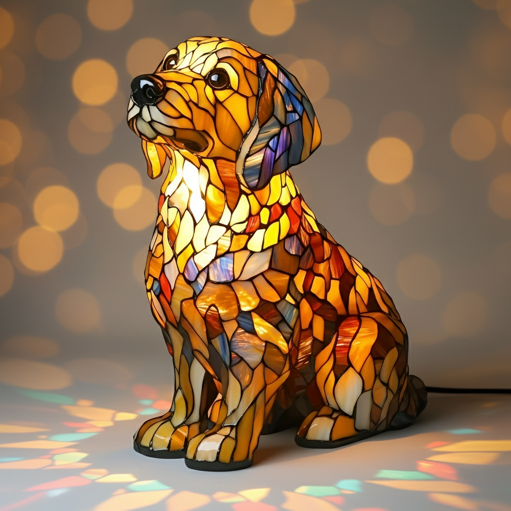 Golden Retriever Figurine in Spiritual Style