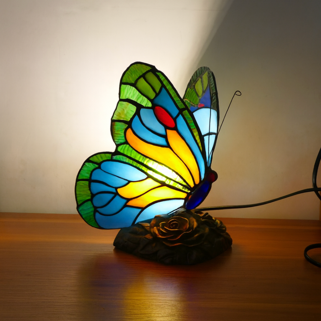 Blue Butterfly Lamp with Sculptural Design