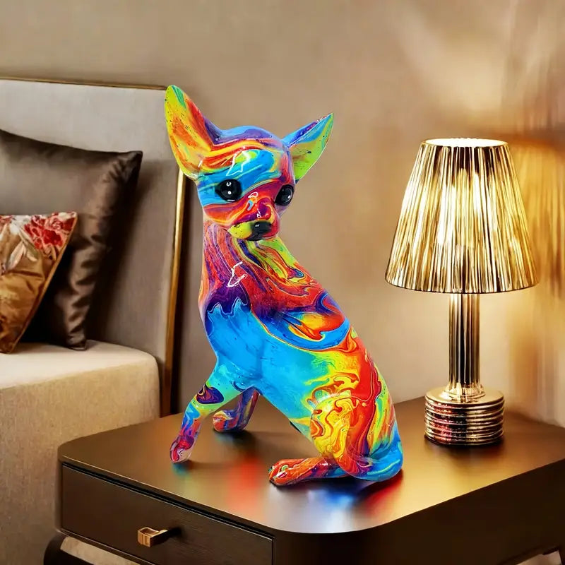 Live Chihuahua Resin Table Lamp
